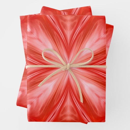 Poinciana Red Milky White Cloudy Abstract Design Inpakpapier Vel (In situ)
