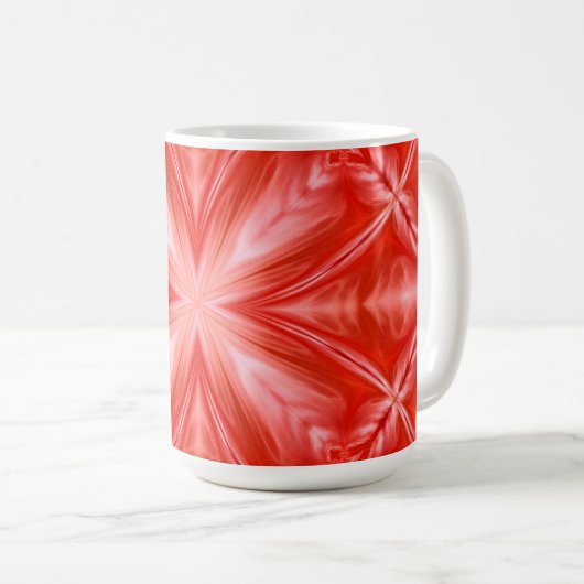 Poinciana Red Milky White Cloudy Abstract Design Koffiemok (Voorkant rechts)