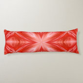 Poinciana Red Milky White Cloudy Abstract Design Lichaamskussen (Achterkant)