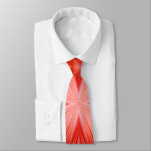 Poinciana Red Milky White Cloudy Abstract Design Stropdas
