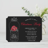 Poindettia, Mason Jar Corporate Kerstparty Kaart (Staand voorkant)