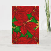 Poinsetta Boeket Christmas Kaart (Voorkant)