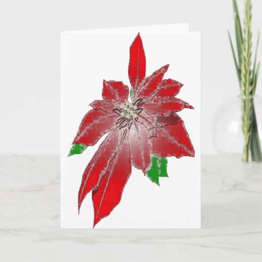 poinsetta feestdagen kaart (Voorkant)