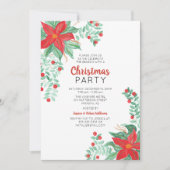 Poinsetta Kerstvakantie Feest Uitnodiging (Voorkant)