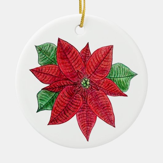 Poinsetta Ornament - Witte achtergrond (Voorkant)