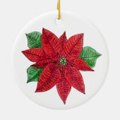 Poinsetta Ornament - Witte achtergrond (Achterkant)