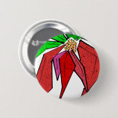 Poinsetta Pin Ronde Button 5,7 Cm (Voorkant /achterkant)