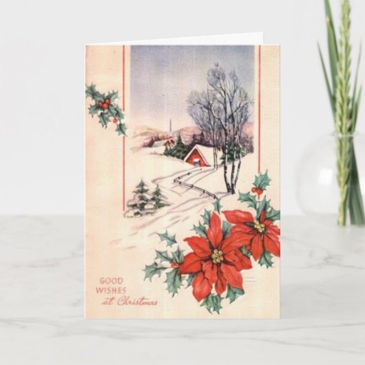 Poinsettas Feestdagen Kaart (Voorkant)