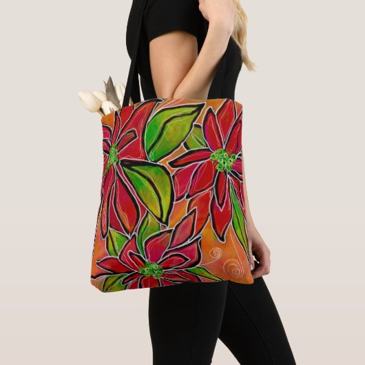 Poinsettia 2018 Canvas tas medium (Dichtbij)