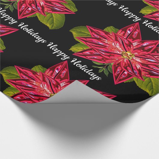 Poinsettia  30 x 6' Victoriaans kerst Cadeaupapier (Hoek)