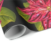 Poinsettia  30 x 6' Victoriaans kerst Cadeaupapier (Rol Hoek)