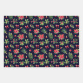 Poinsettia 3 Kerstmis coördineren Inpakpapier Vel (Voorkant 2)