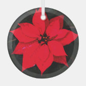 Poinsettia 6078 glas ornament (Voorkant)