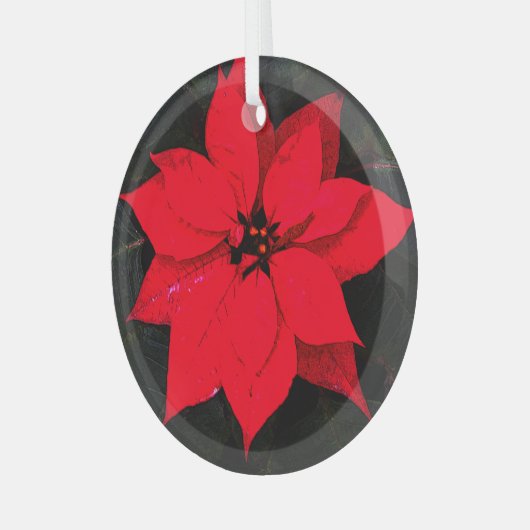 Poinsettia 6078 glas ornament (Voorkant links)