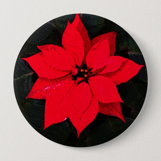 Poinsettia 6078 ronde button 4,0 cm (Voorkant)