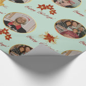 Poinsettia & aangepaste foto cadeaupapier (Hoek)