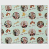 Poinsettia & aangepaste foto cadeaupapier (Vlak)