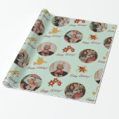 Poinsettia & aangepaste foto cadeaupapier (Uitgerold)