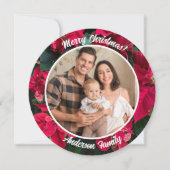 Poinsettia Aangepaste fotofamilie Feestdagenkaart (Voorkant)