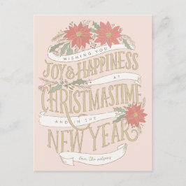 Poinsettia-aankopen en banners briefkaart