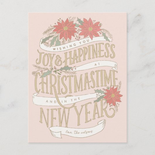 Poinsettia-aankopen en banners briefkaart (Voorkant)