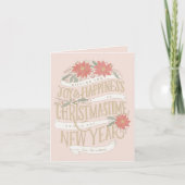 Poinsettia-aankopen en banners feestdagen kaart (Voorkant)