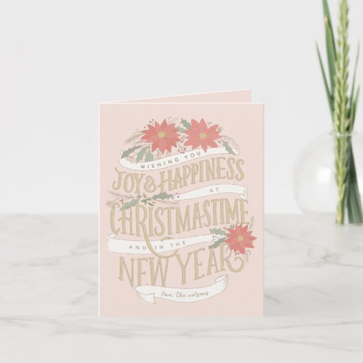 Poinsettia-aankopen en banners feestdagen kaart (Voorkant)