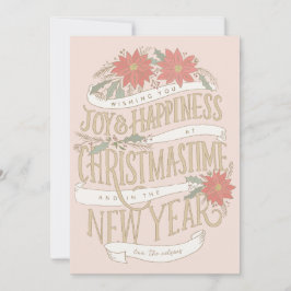 Poinsettia-aankopen en banners feestdagenkaart