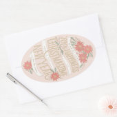 Poinsettia-aankopen en banners ovale sticker (Envelop)