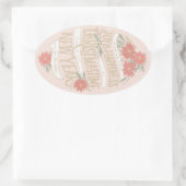 Poinsettia-aankopen en banners ovale sticker (Tas)