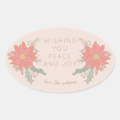 Poinsettia-aankopen en banners ovale sticker (Voorkant)