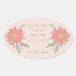 Poinsettia-aankopen en banners ovale sticker