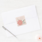 Poinsettia-aankopen en banners vierkante sticker (Envelop)