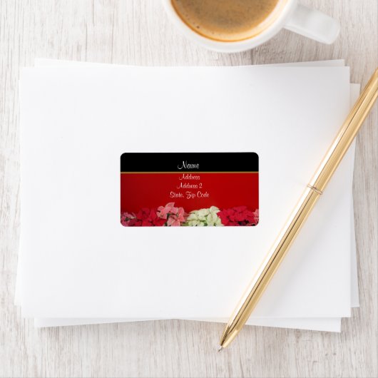 Poinsettia-Adresetiketten Etiket (Insitu)