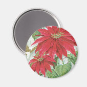  Poinsettia afbeelding. Magneet (Voorkant / Achterkant)