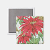 Poinsettia afbeelding. Magneet (Voorkant / Achterkant)