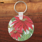  Poinsettia afbeelding. Sleutelhanger (Voorkant)