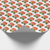 Poinsettia-afdruk Cadeaupapier (Hoek)