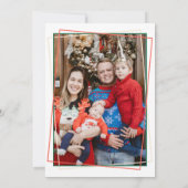 Poinsettia and Berry Pattern Christmas Party Kaart (Achterkant)