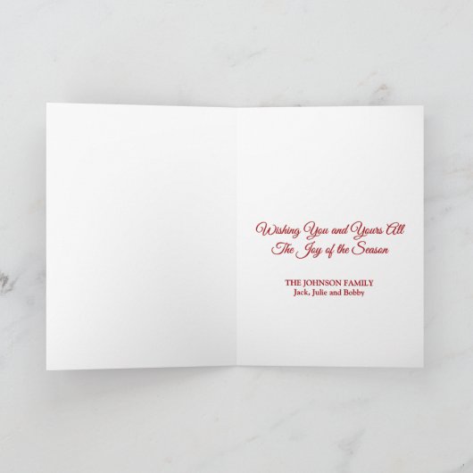 Poinsettia and Candy Canes Christmas Feestdagen Kaart (Binnen)