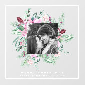 *~* Poinsettia AP20 Vette kerstfoto Raamsticker (Vel)