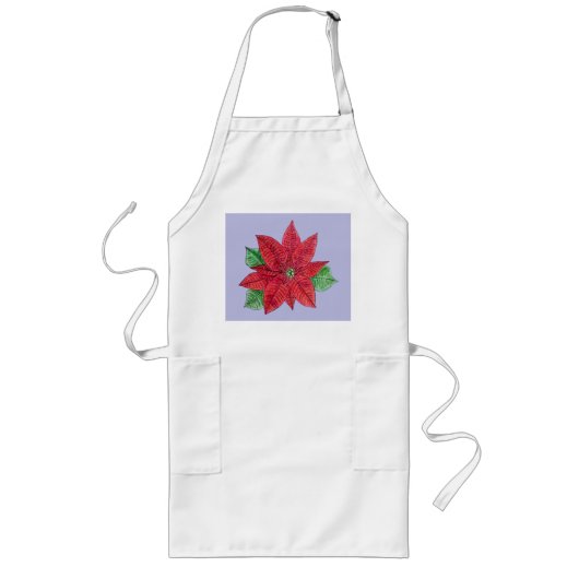 Poinsettia Apron - Lavender Lang Schort (Voorkant)