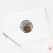 Poinsettia Bauble |  kerstfeestfoto Ronde Sticker (Envelop)