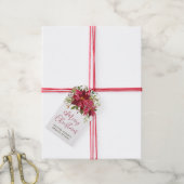 Poinsettia Bedrijfs Kerstmis Cadeaulabel (Met Touw)