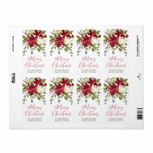 Poinsettia Bedrijfs Kerstmis Etiket (Full Sheet)