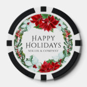 Poinsettia Bedrijfs Kerstvakantie Feest Poker Chips (Voorkant)
