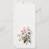 Poinsettia Berries Foliage Wedding Menu Kaart (Achterkant)