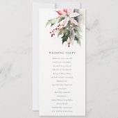 Poinsettia Berries Foliage Wedding Program Kaart (Achterkant)