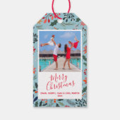 Poinsettia Berries laat kerstvakantie achter Cadeaulabel (Voorkant)