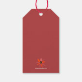 Poinsettia Berries laat kerstvakantie achter Cadeaulabel (Achterkant)